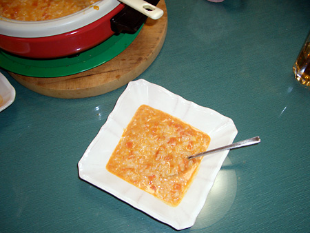 我流本格キムチ鍋の鍋後リゾット